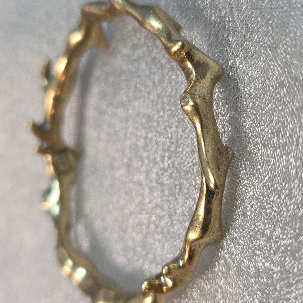 Lucky Brand Brutalist Brass Bracelet Bangle Branch Thorn